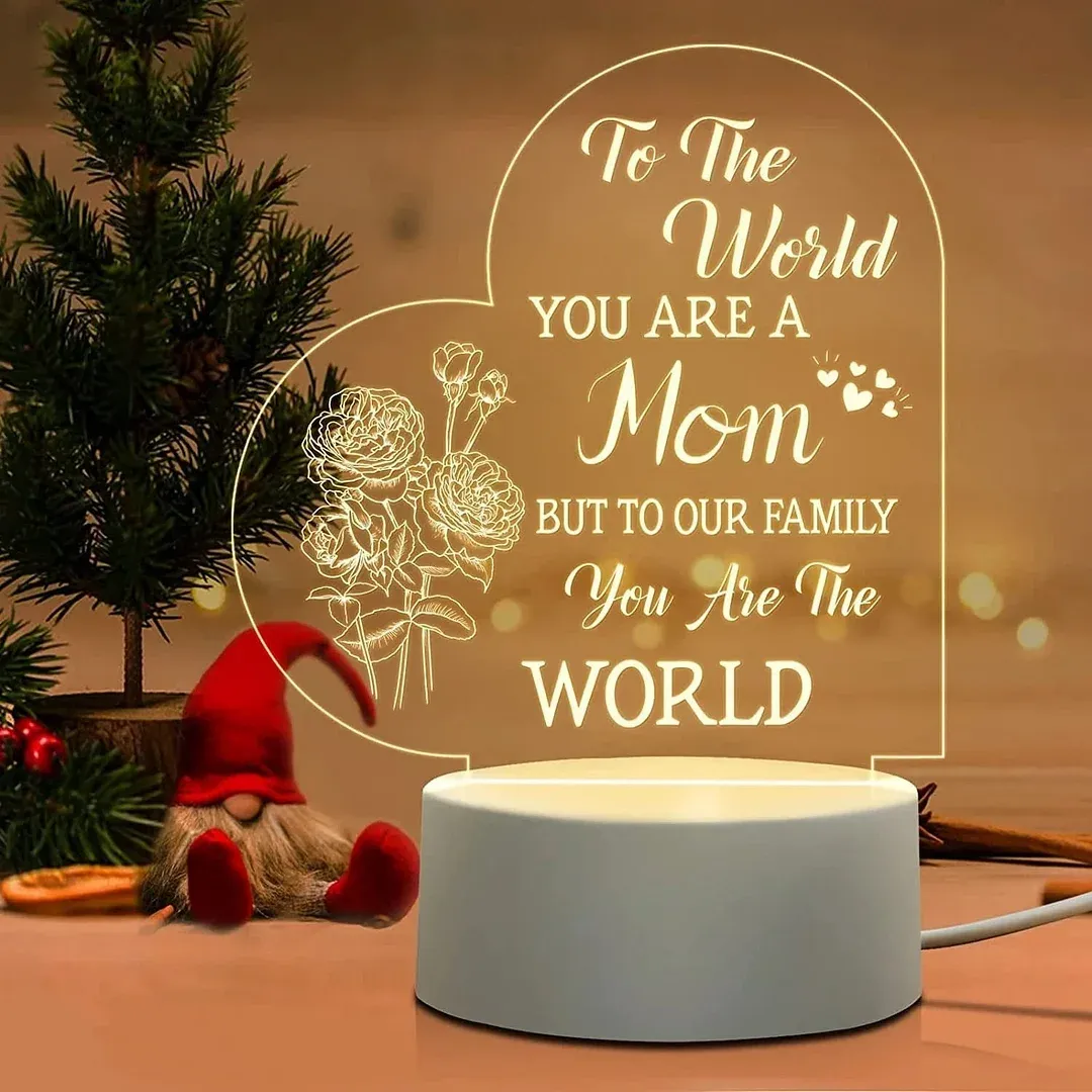 To My Mom- Flower Heart Night Light LED Lamp Bedroom Decoration For Mother-Jessemade AU