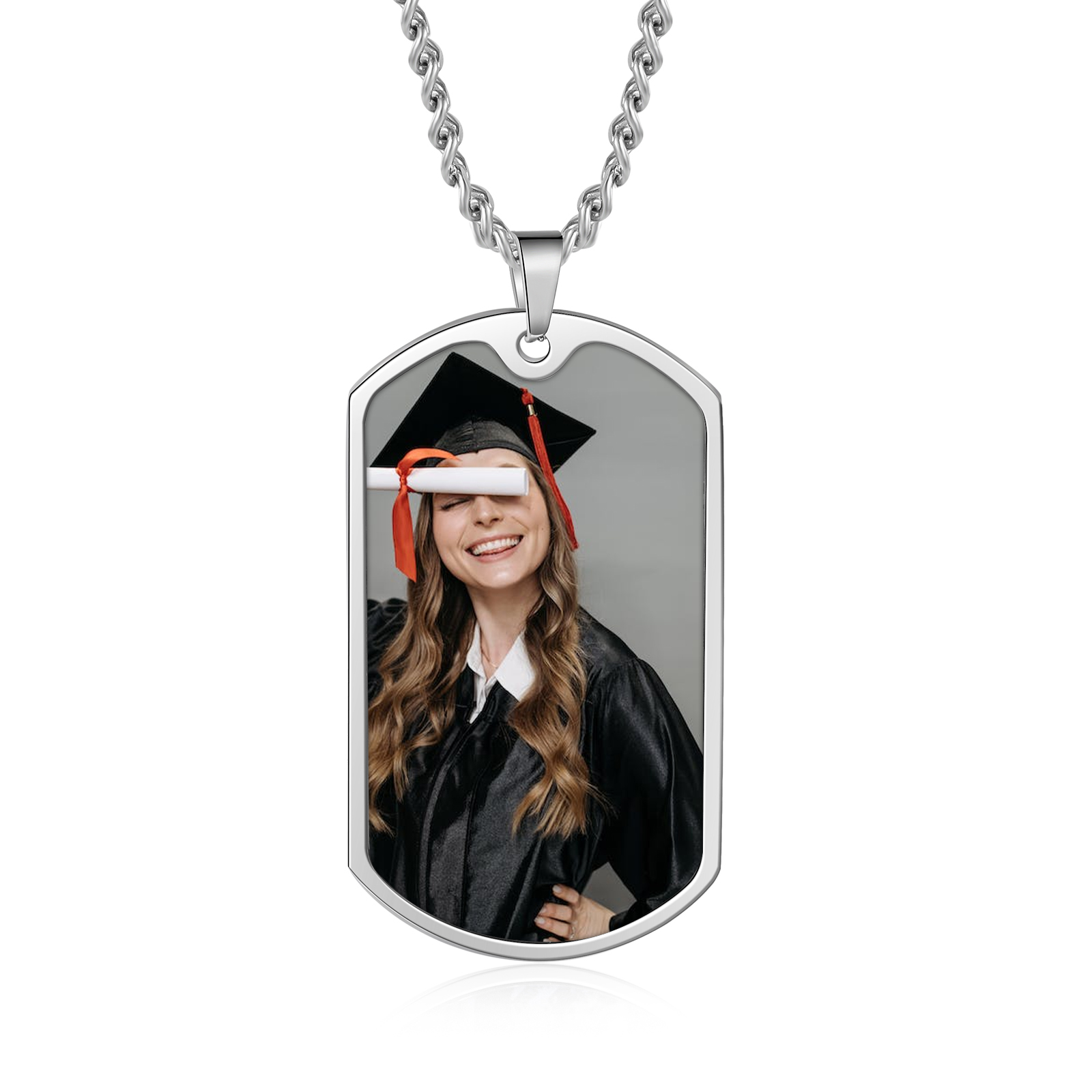 Class of 2024 Personalised Photo Necklace Custom Dog Tag Necklace Graduation Gifts-Jessemade AU