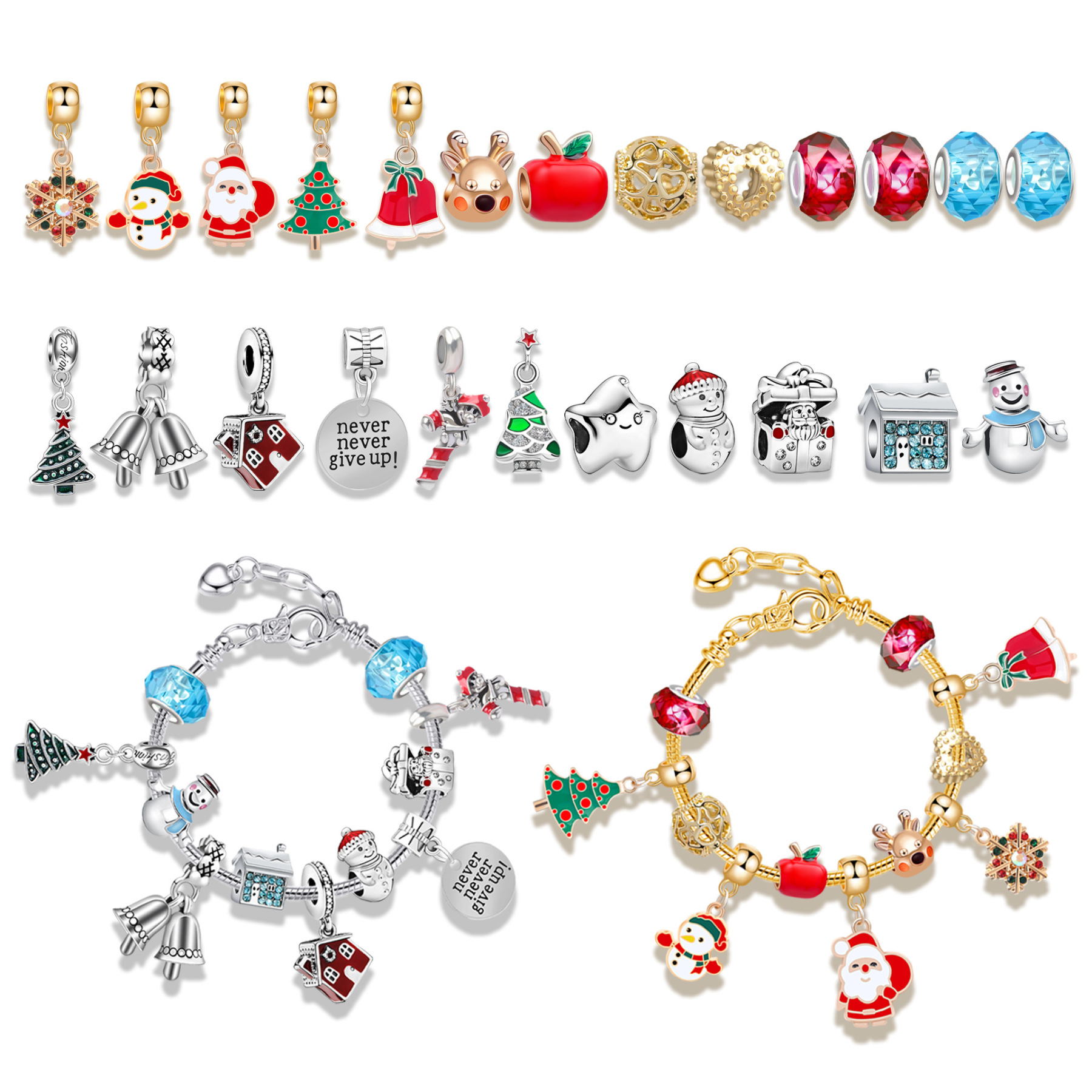 Christmas Bracelet Charms Surprise Blind Box Advent Calendar 24 Days Countdown Surprise Box DIY Bracelet Mystery Box Gift For Her-Jessemade AU