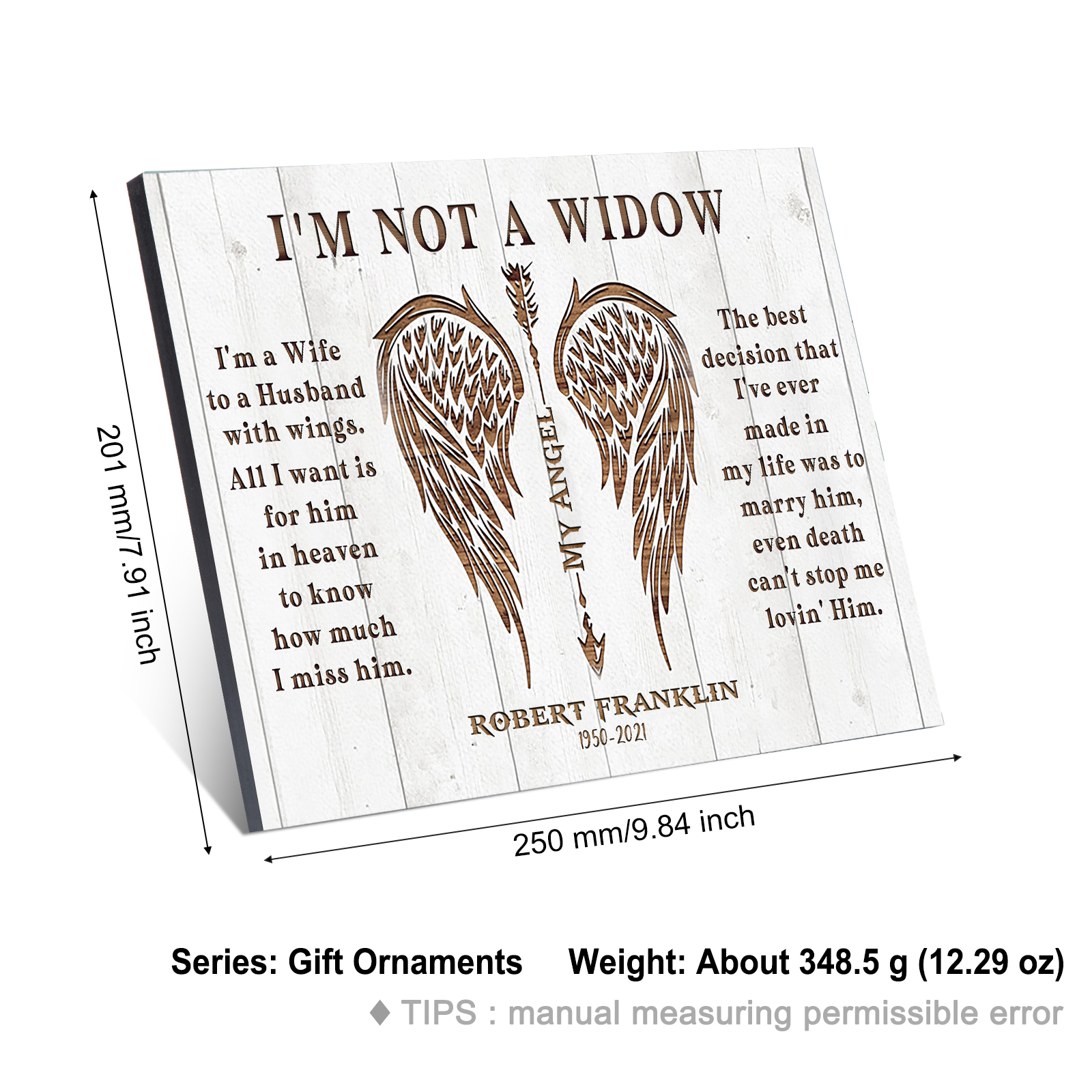 Memorial Wooden Plaque Custom Texts Art Decorations Picture Board Desktop Ornaments - I'm Not A Widow-Jessemade AU