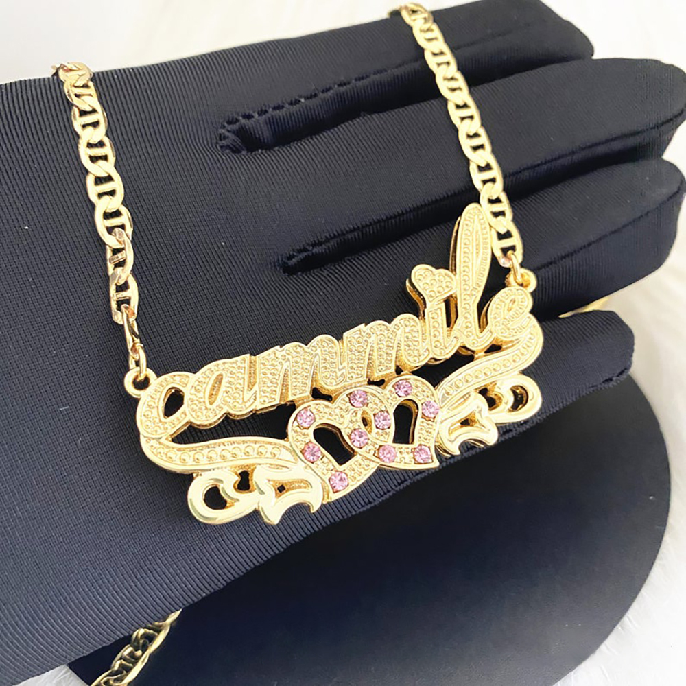 Personalised Heart Necklace Custom 1 Name Necklace Gift For Women-Jessemade AU