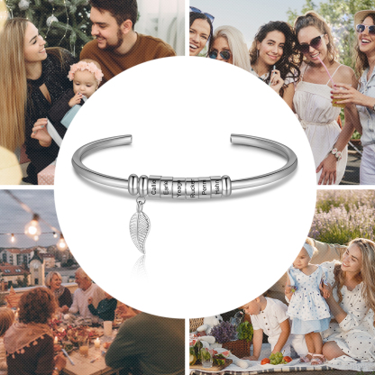 6 Beads Bracelet with a leaf-Jessemade AU