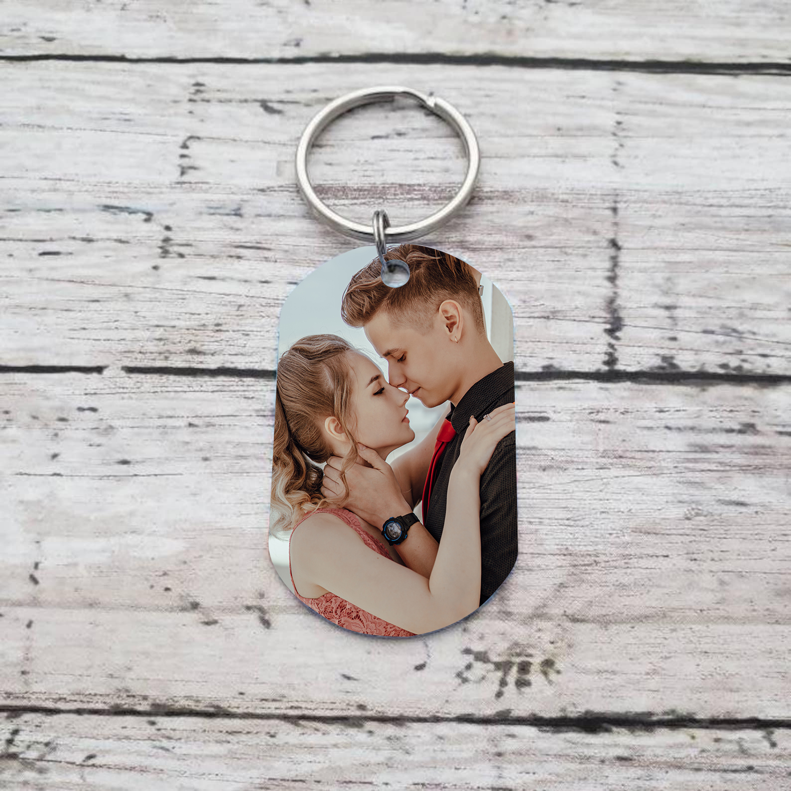 Personalised Couple Photo Keychain Custom 2 Names & Text & Year Keyring Pinky Swear Gift for Him/Her-Jessemade AU