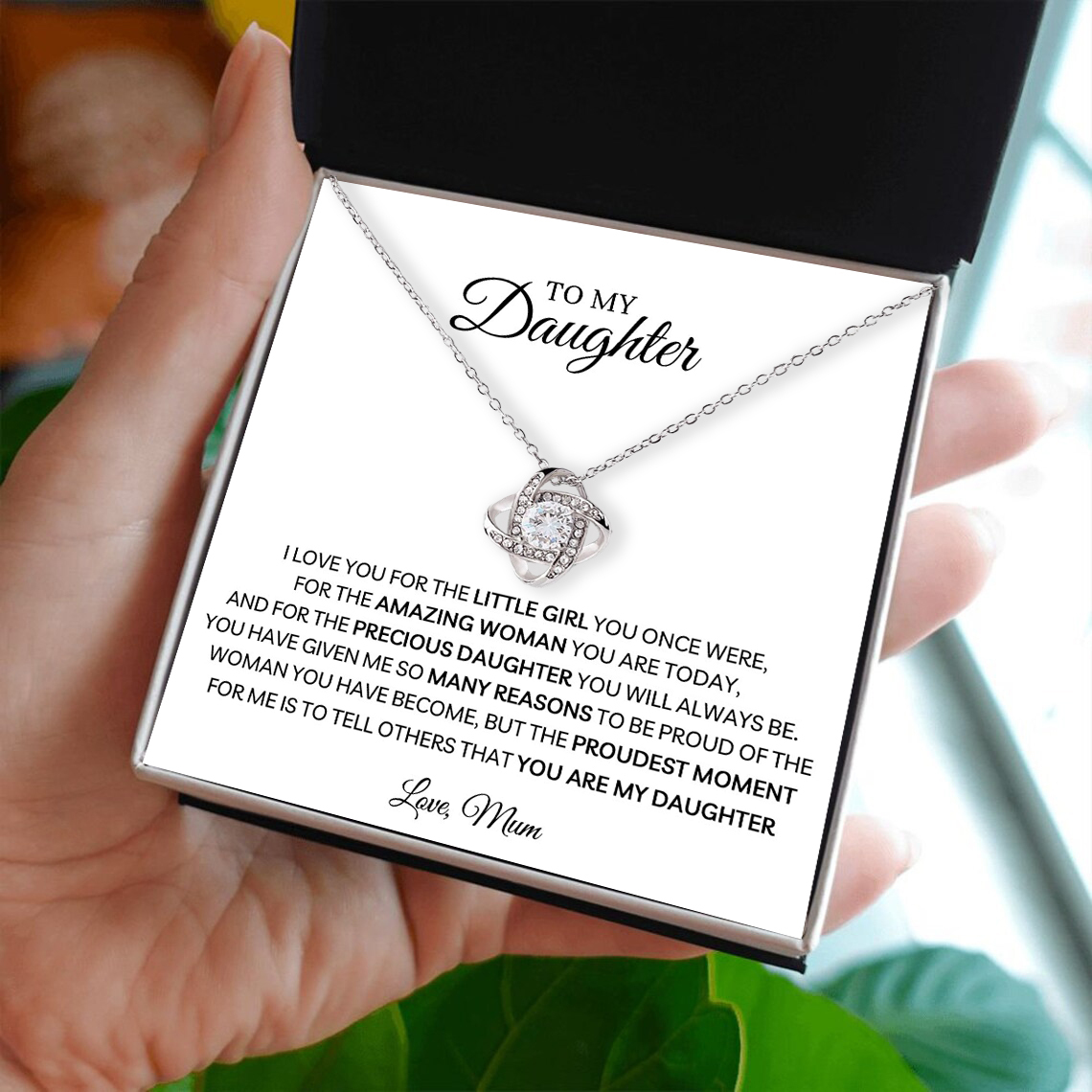 To My Daughter Love Knot Necklace Mum to Daughter Necklace Special Birthday Gift-Jessemade AU