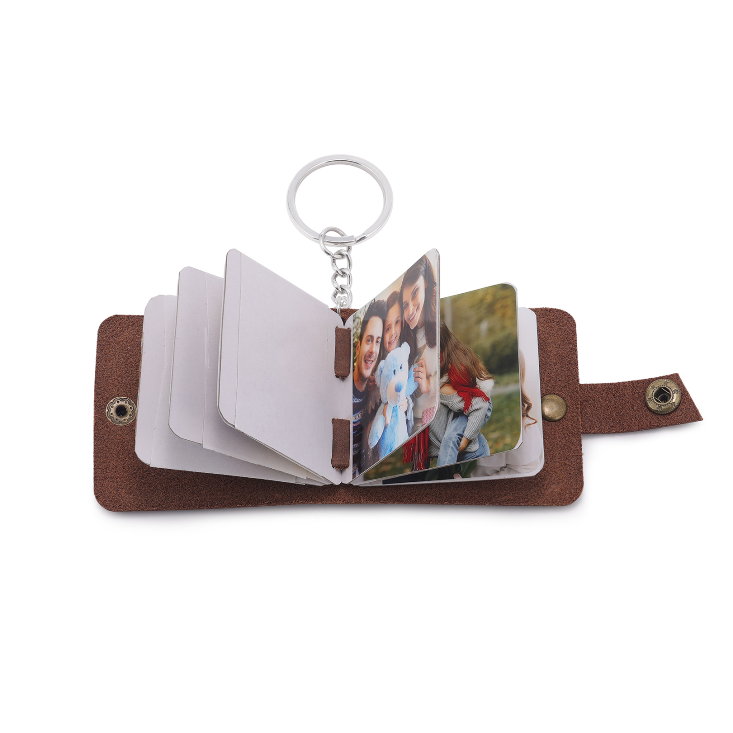 "Our Love Is Forever" Photo Album Keychain Custom 5 Photos Leather Keychain Romantic Gifts-Jessemade AU