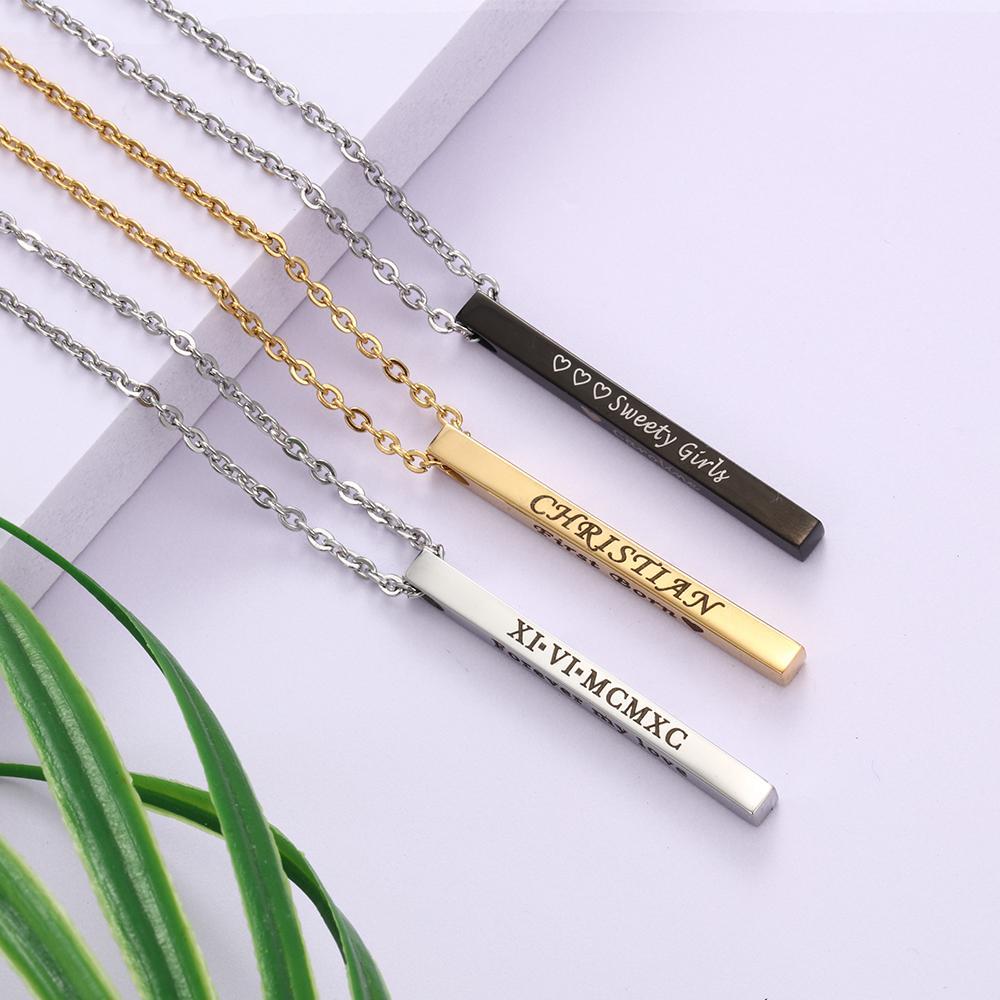 Customised 3D Bar Necklace-Jessemade AU