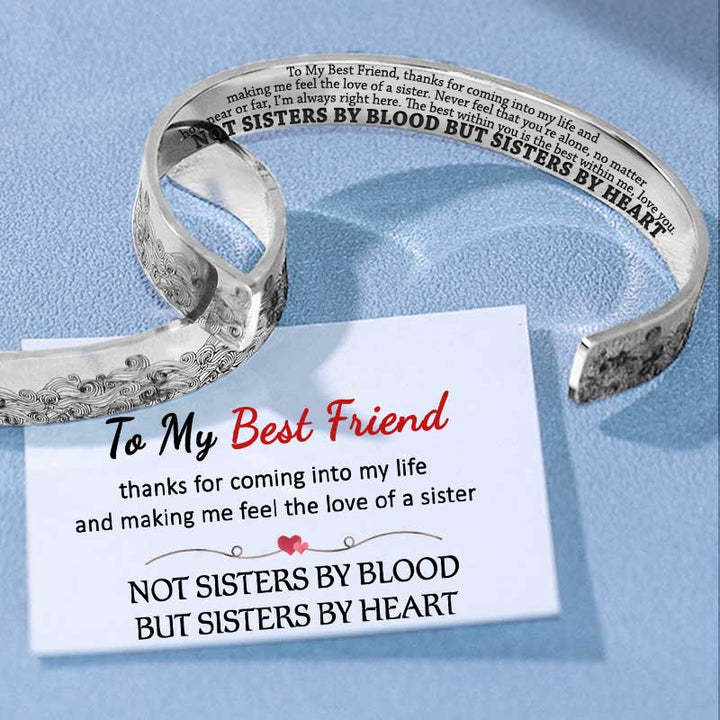 Sisters by blood but sisters by heart, Cuff Bangle Bracelet Gifts For Her-Jessemade AU