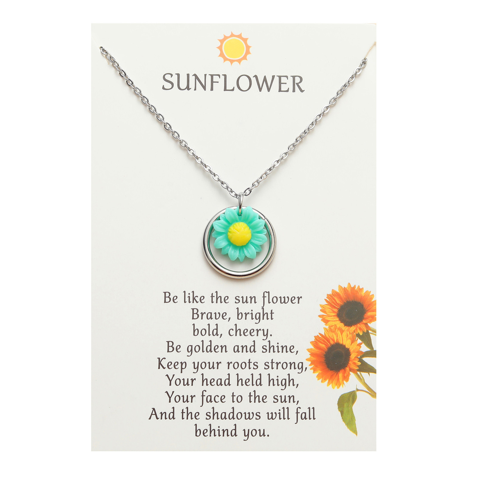 Sunflower Necklace Adjustable Best Friend Gift for Her-Jessemade AU