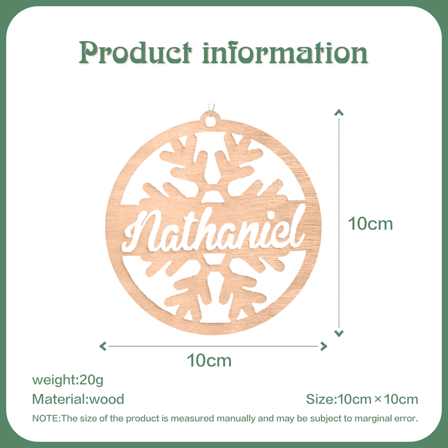 Customised Name Christmas Ornaments Snowflake Circle Ornament Personalised Gifts for Family Friends-Jessemade AU