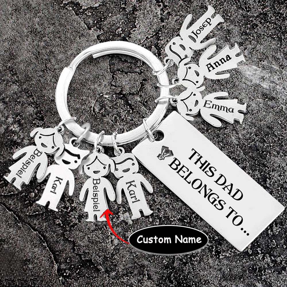 7 Names Personalised 7 Children's Name Keychain This Dad Belongs To Keyring-Jessemade AU