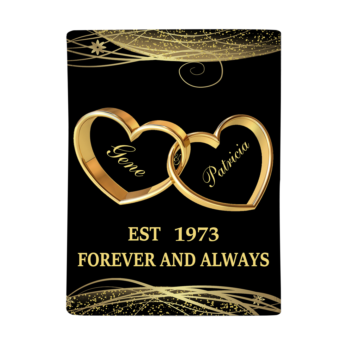 Personalised Couple Blanket Customised 2 Names & Date Blanket Heart Valentine's Day Anniversary Gift for Couples-Jessemade AU