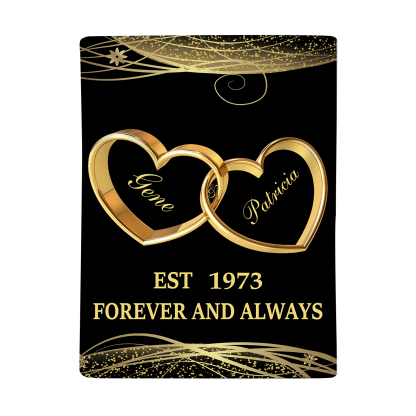 Personalised Couple Blanket Customised 2 Names & Date Blanket Heart Valentine's Day Anniversary Gift for Couples-Jessemade AU
