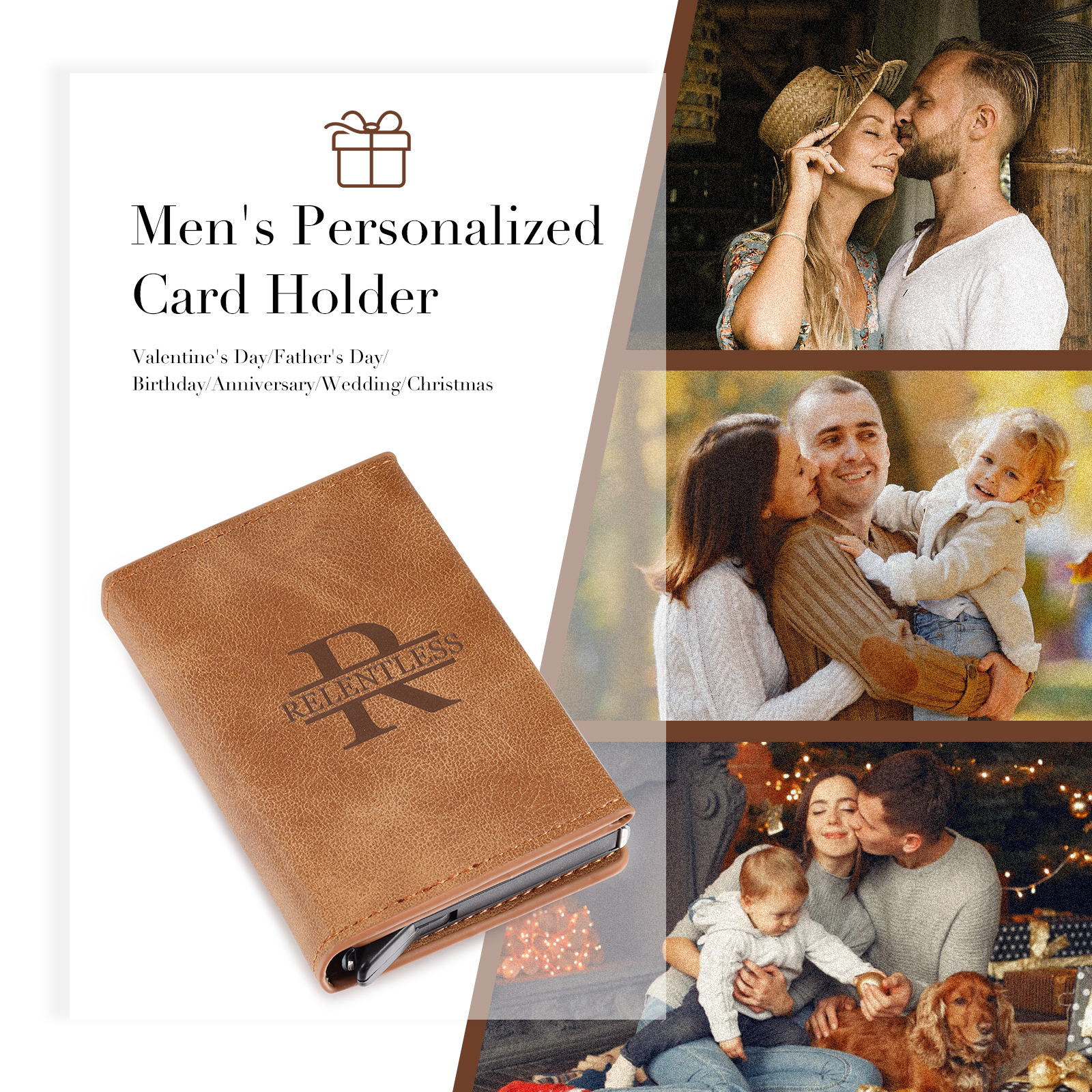 Personalised RFID-blocking Wallet Customised 1 Name Wallet Gifts for Him-Jessemade AU