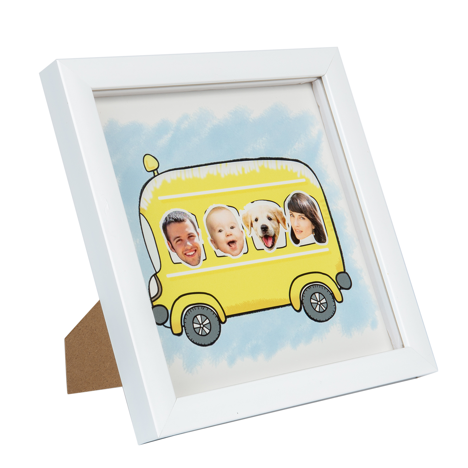 Personalised Funny Bus Family Stereo Photo Frame With Dog-Jessemade AU