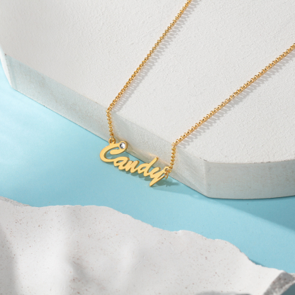Personalised Necklace With Birthstone Custom 1 Name Necklace Gift For Women-Jessemade AU