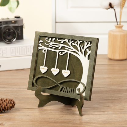 Custom Family Tree Sign with 3 Names Wooden Keepsake Gifts-Jessemade AU