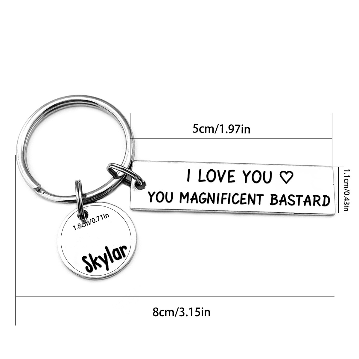 Personalised Name Keychain Funny Keychain "I Love You, You Magnificent Bastard" Gift for Couples -Jessemade AU