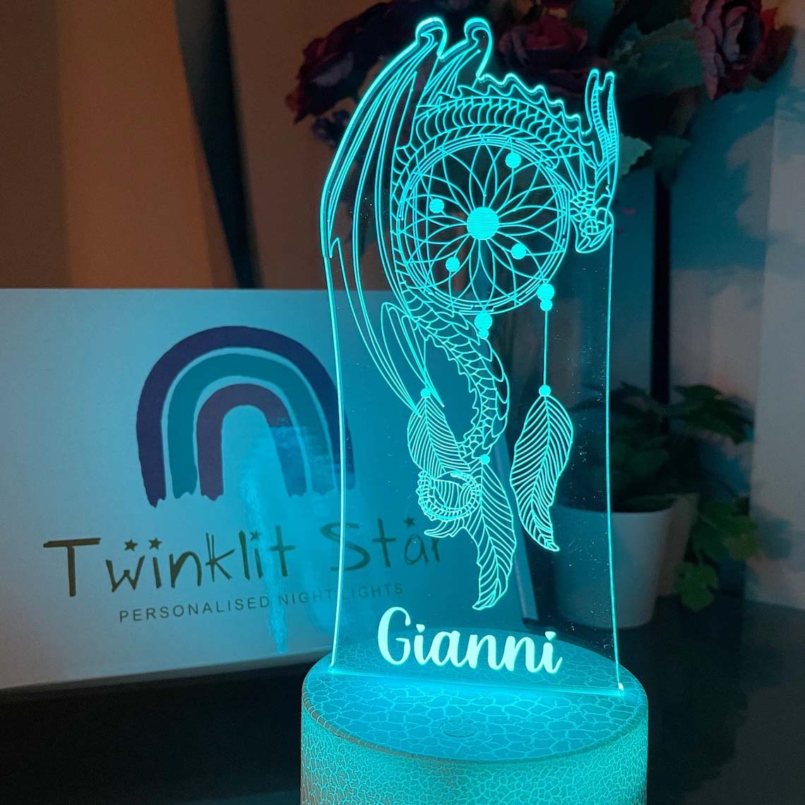 Personalised Dream Catcher Night Light Custom Name Gifts For Kids-Jessemade AU
