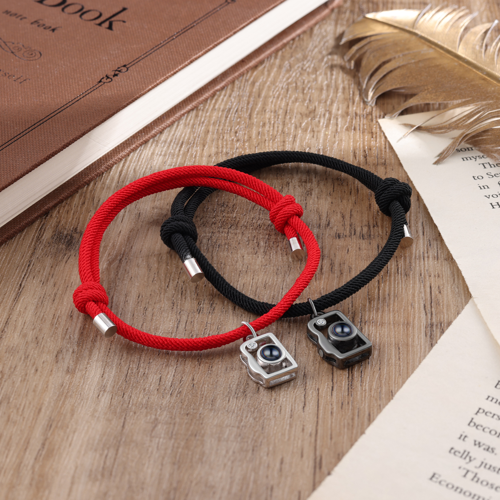 Personalised Projection Bracelet Custom Photo Couple Bracelet with Camera Pendant Creative Gift for Her-Jessemade AU