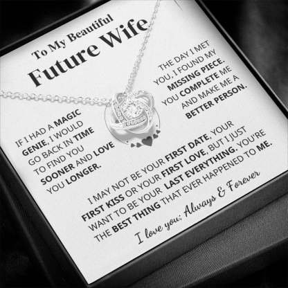To My Beautiful Future Wife Necklace Love Knot Necklace Gift Set - I Love You Always & Forever-Jessemade AU