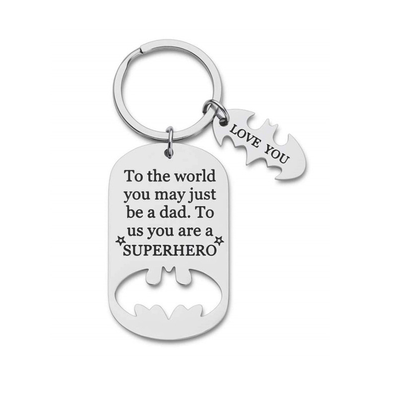 Father Keychain You Are A Superhero Bat Keychain Father's Day Gifts-Jessemade AU