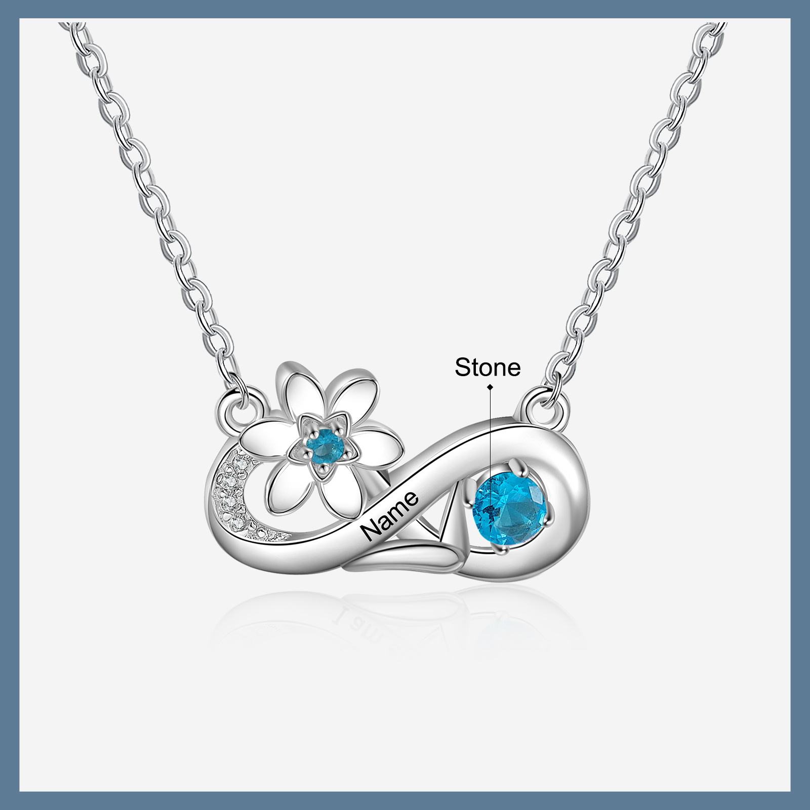 Personalised March Birthflower Necklace With Birthstone Gift For Women-Jessemade AU