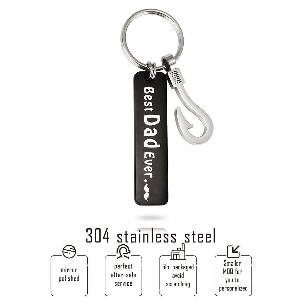 Best Dad Ever, Personalised Bar Keychain Gifts For Dad-Jessemade AU