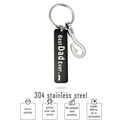 Best Dad Ever, Personalised Bar Keychain Gifts For Dad-Jessemade AU