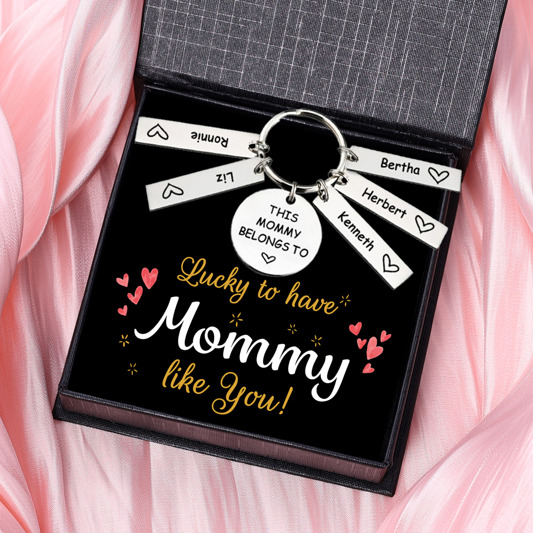 5 Names - Personalised Name Keychain Stainless Steel Keychain Special Gift for Mommy/Mummy-Jessemade AU