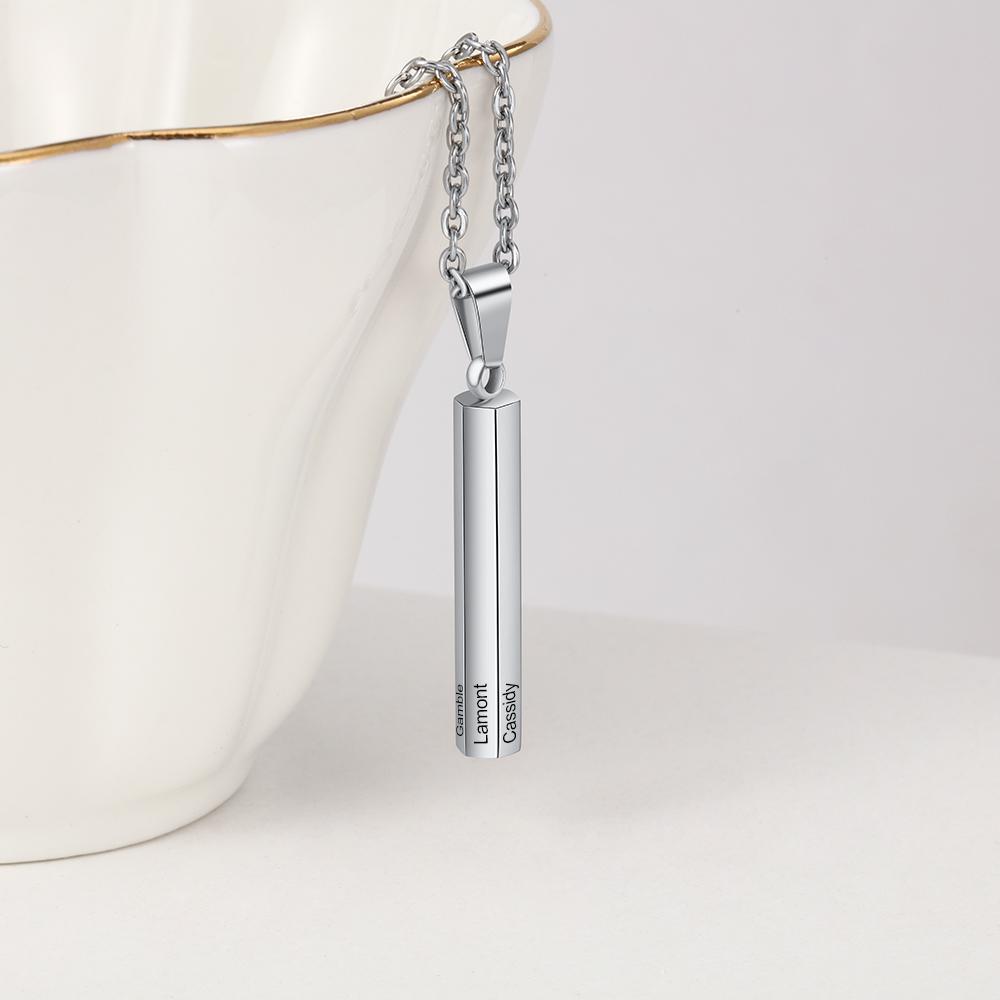 Personalised 6 Names Bar Necklace-Jessemade AU