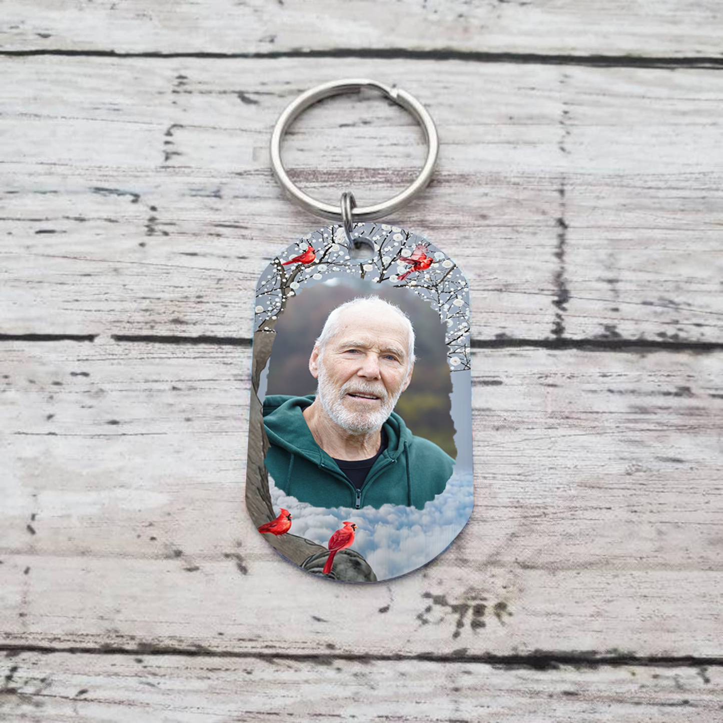 Cardinal Memorial Keychain Custom Photo Keyring Commemorate Deceased Loved Ones -  I'm Always With You-Jessemade AU