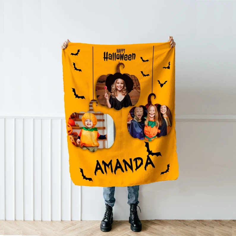 Halloween Blanket Personalised Family Photo Blanket-Jessemade AU