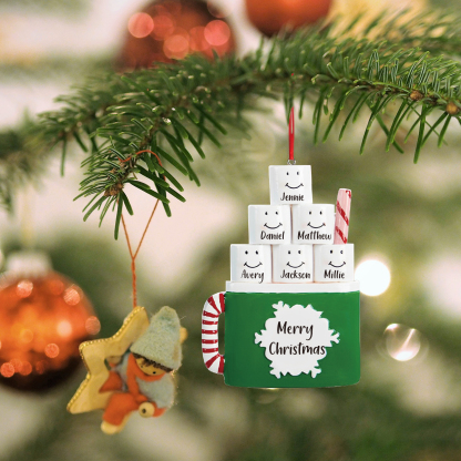 6 Names - Personalised Xmas Ornament Custom Name & Text Christmas Tree Wooden Decor Gift for Family Friends-Jessemade AU