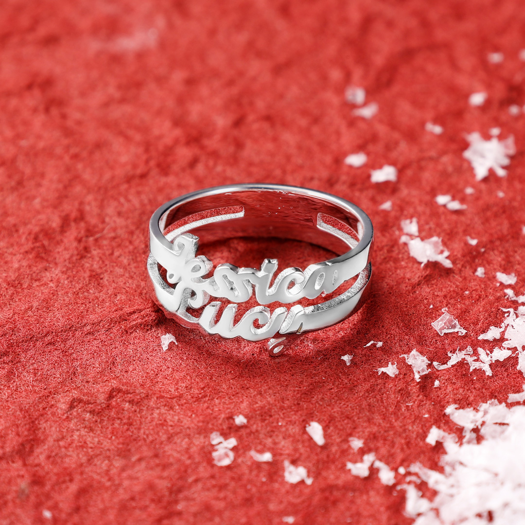 Personalised Name Ring Custom 2 Names Ring Gifts For Women-Jessemade AU