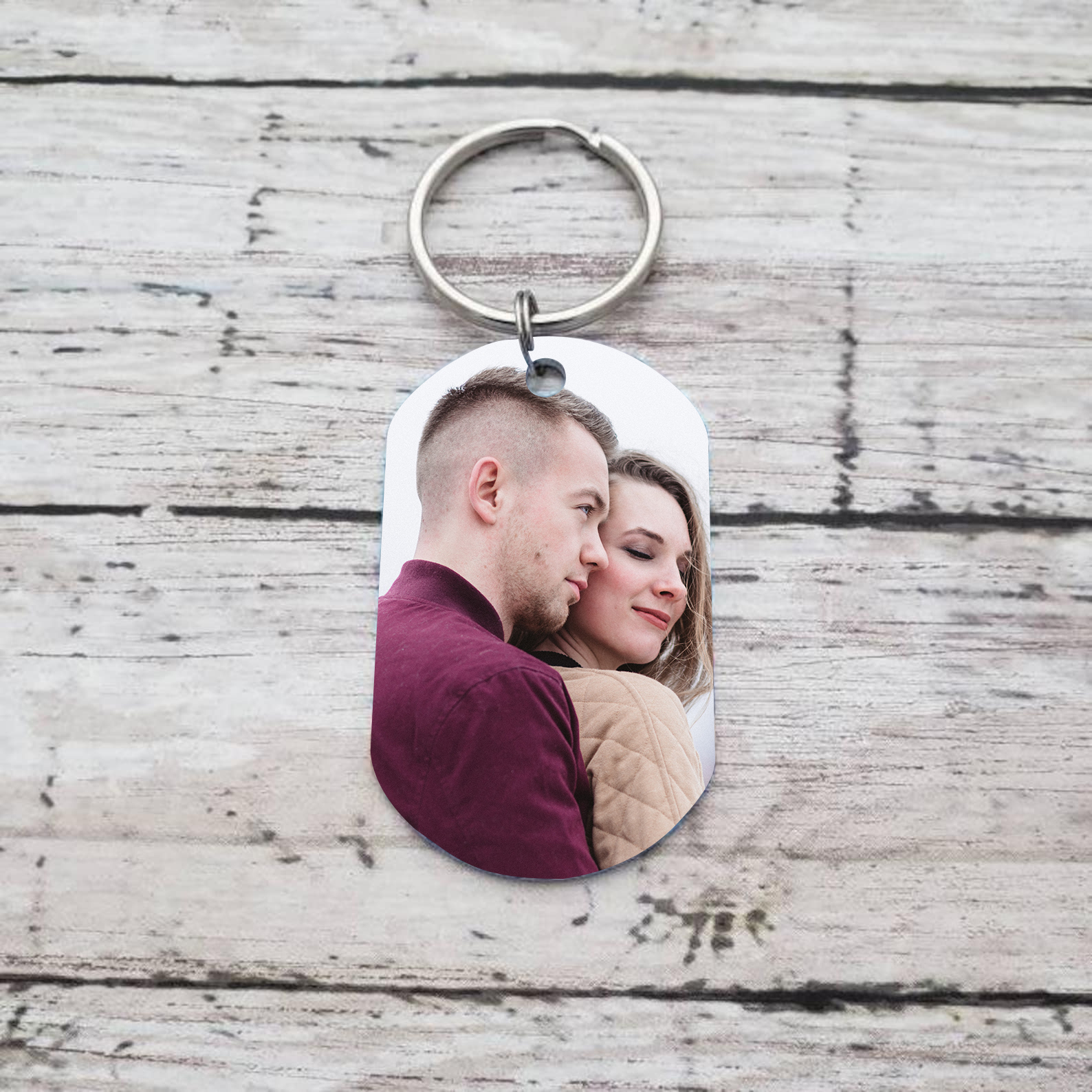 Personalised Couple Photo Keychain Custom 2 Names Keyring “Her Buck His Doe” Valentine's Day Gift For Couples-Jessemade AU