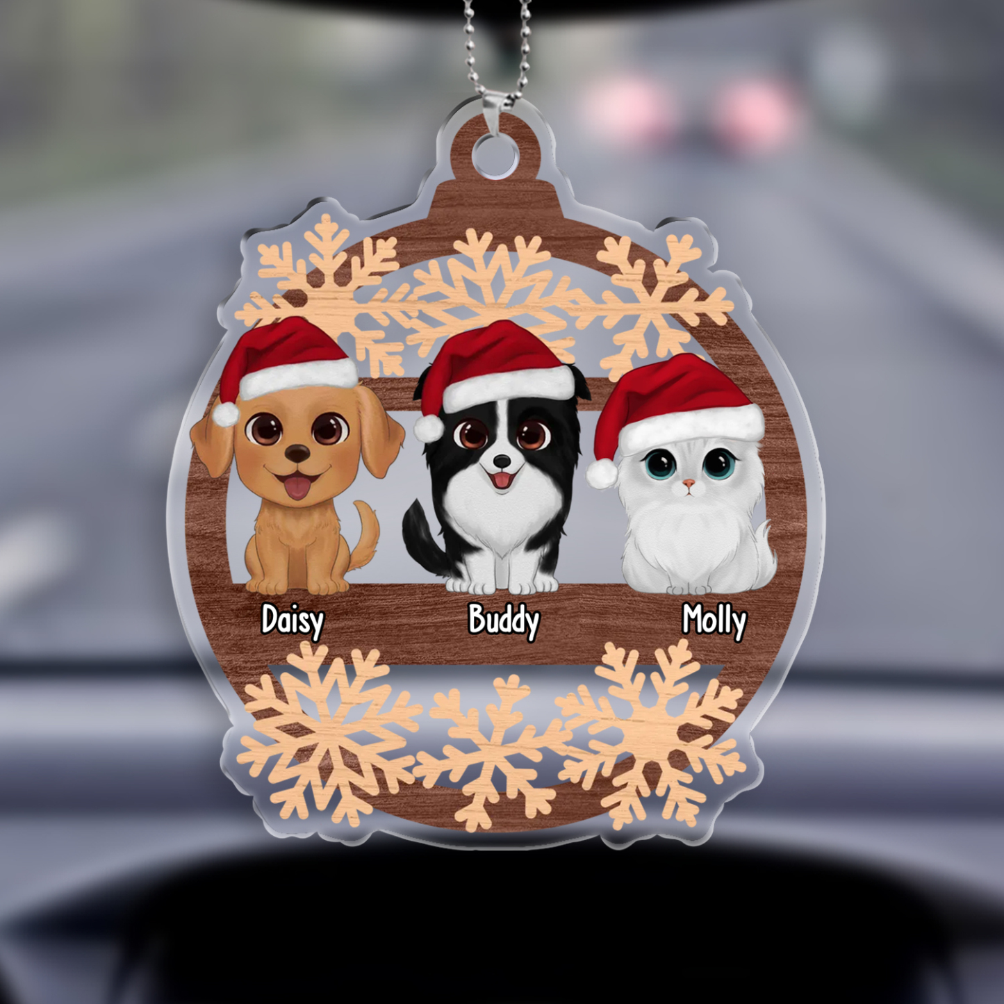 Pet Christmas Ornaments Customised 1–6 Names Wooden Christmas Decor Personalised Gifts for Family Friends-Jessemade AU