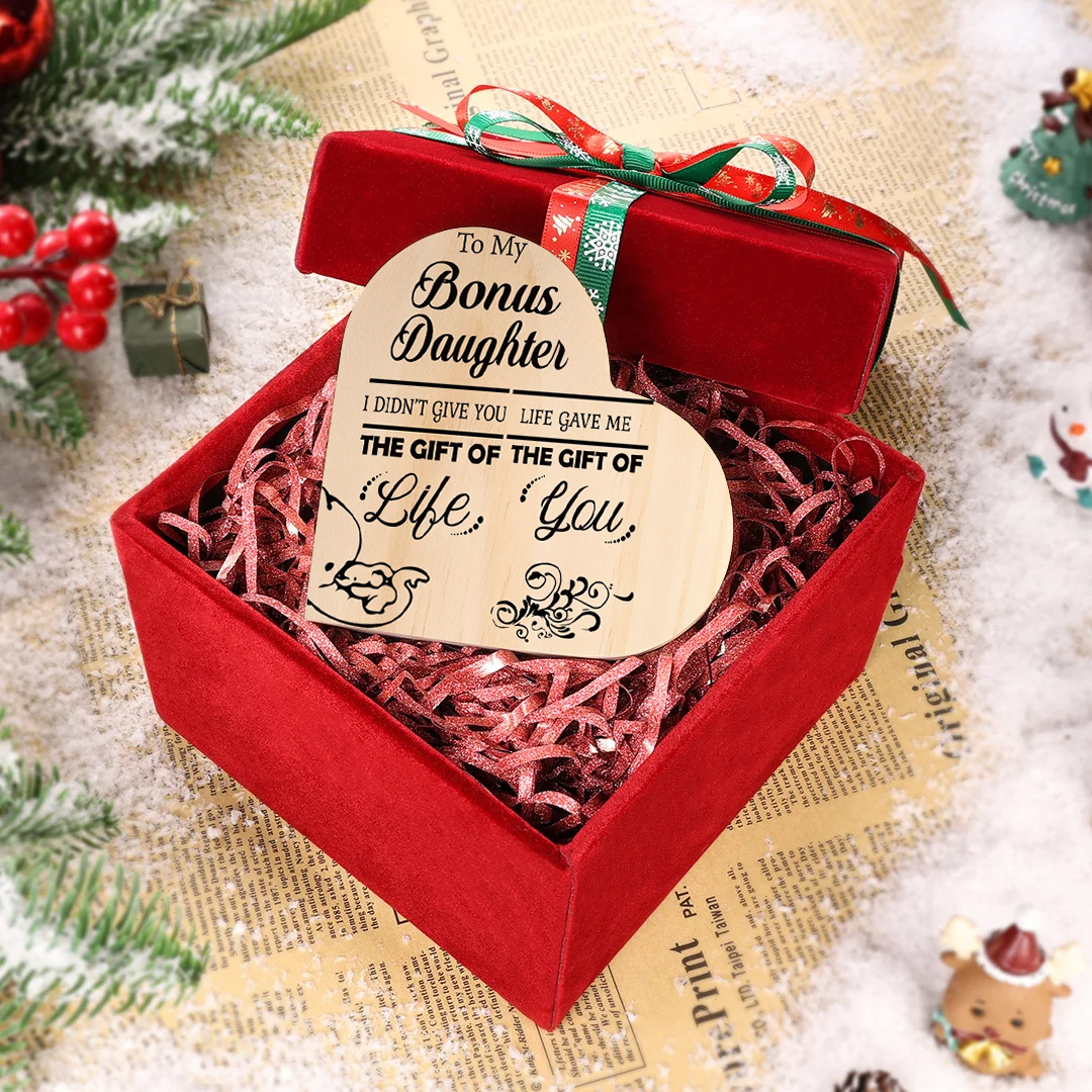 To My Daughter Wooden Heart Candle Holder "life given me the gift of You" Gifts For Daughter-Jessemade AU