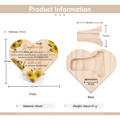 To My Daughter-In-Law Wooden Heart Keepsake Desktop Ornament-I Did Not Get To Choose You-Jessemade AU