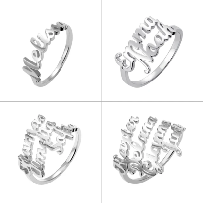 Personalised Name Ring Custom 4 Names Ring Gifts for Women-Jessemade AU