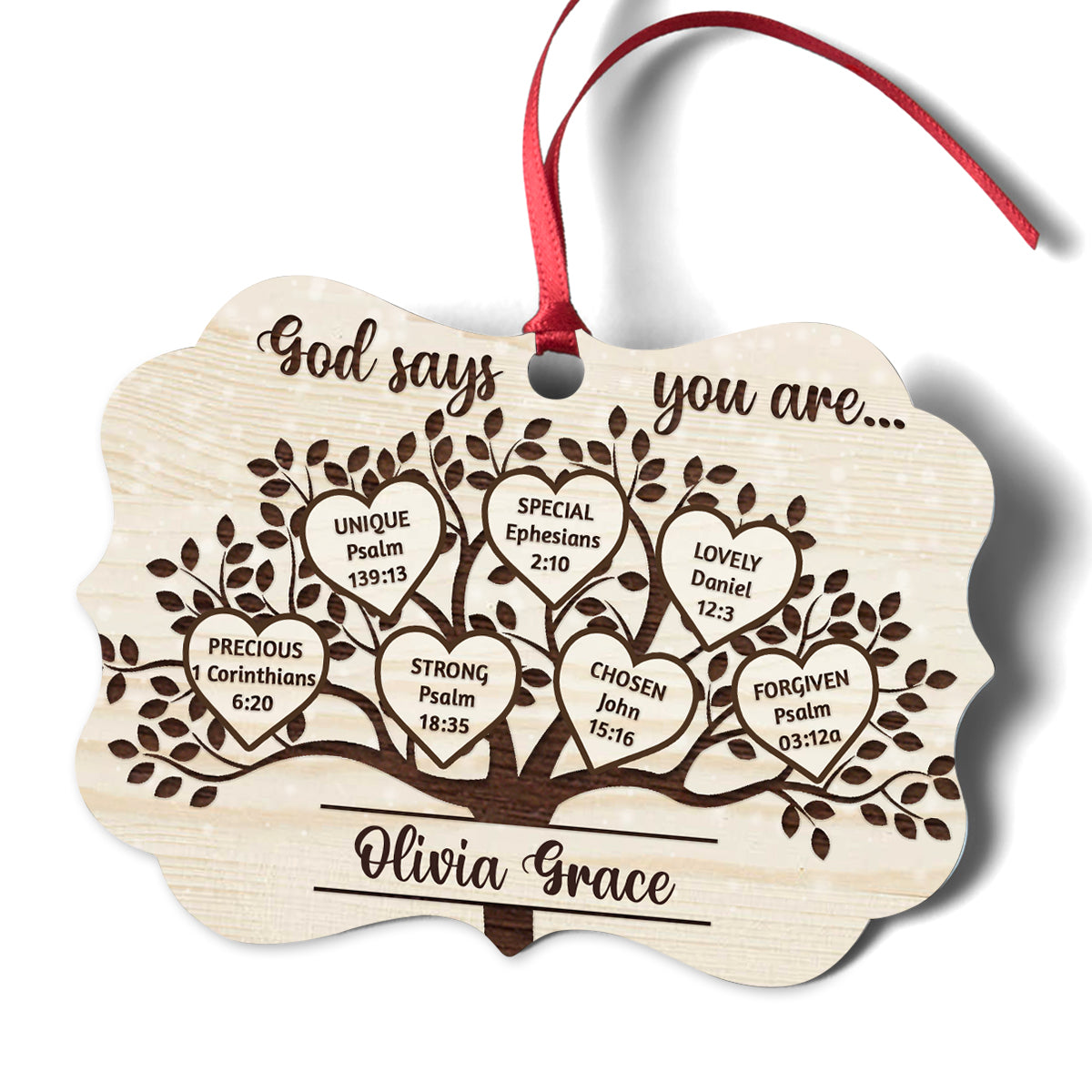 Memorial Ornament “God Says You Are Unique" Personalised Name Ornament Memorial Christmas Home Decor-Jessemade AU