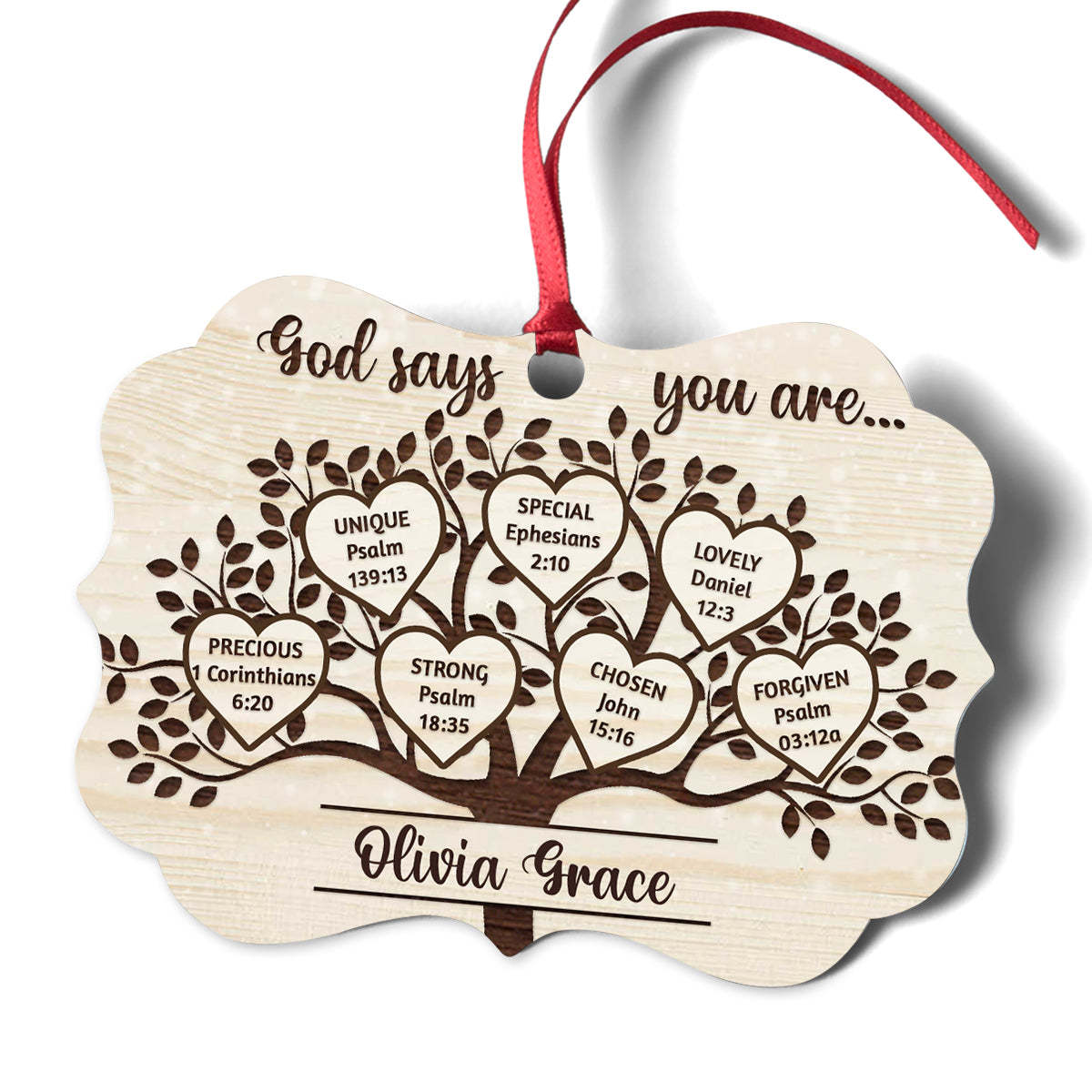 Memorial Ornament “God Says You Are Unique" Personalised Name Ornament Memorial Christmas Home Decor-Jessemade AU