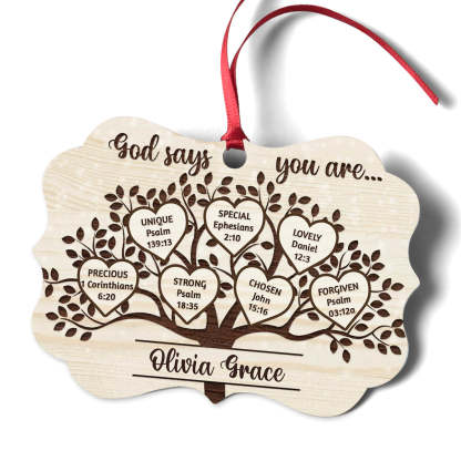 Memorial Ornament “God Says You Are Unique" Personalised Name Ornament Memorial Christmas Home Decor-Jessemade AU