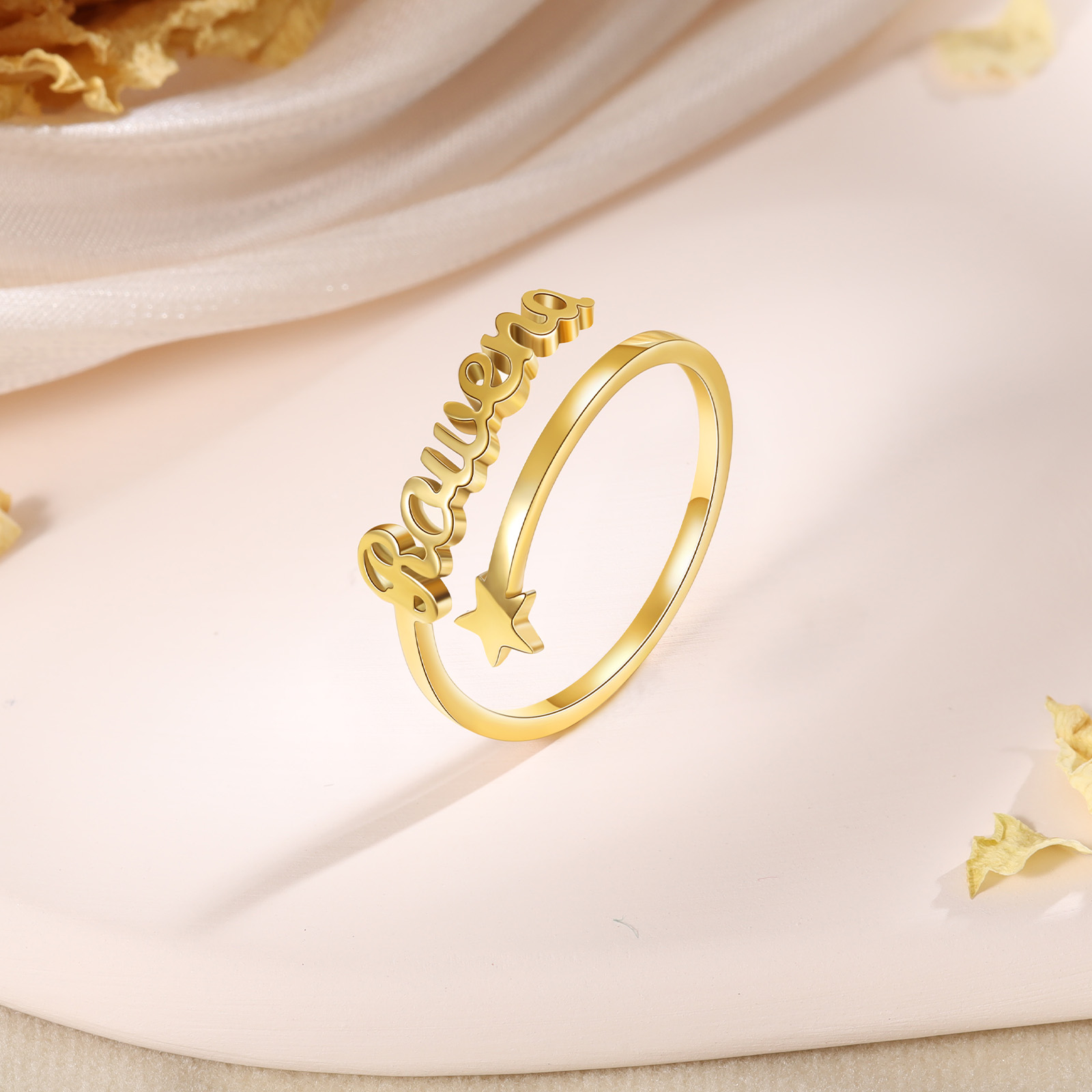 Customised Star Name Ring Classic Adjustable Ring for Her-Jessemade AU
