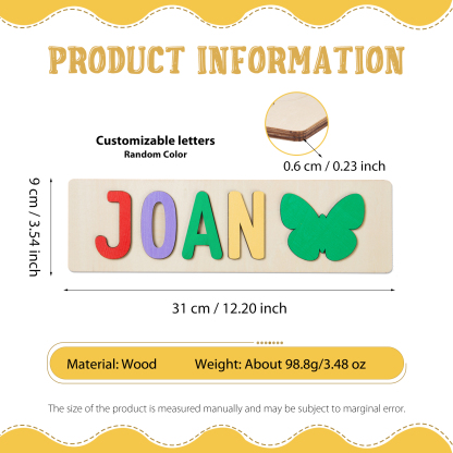 Personalised Kid's Wooden Name Alphabet Puzzle Toy for Toddlers Early Learning Child Toy-Jessemade AU