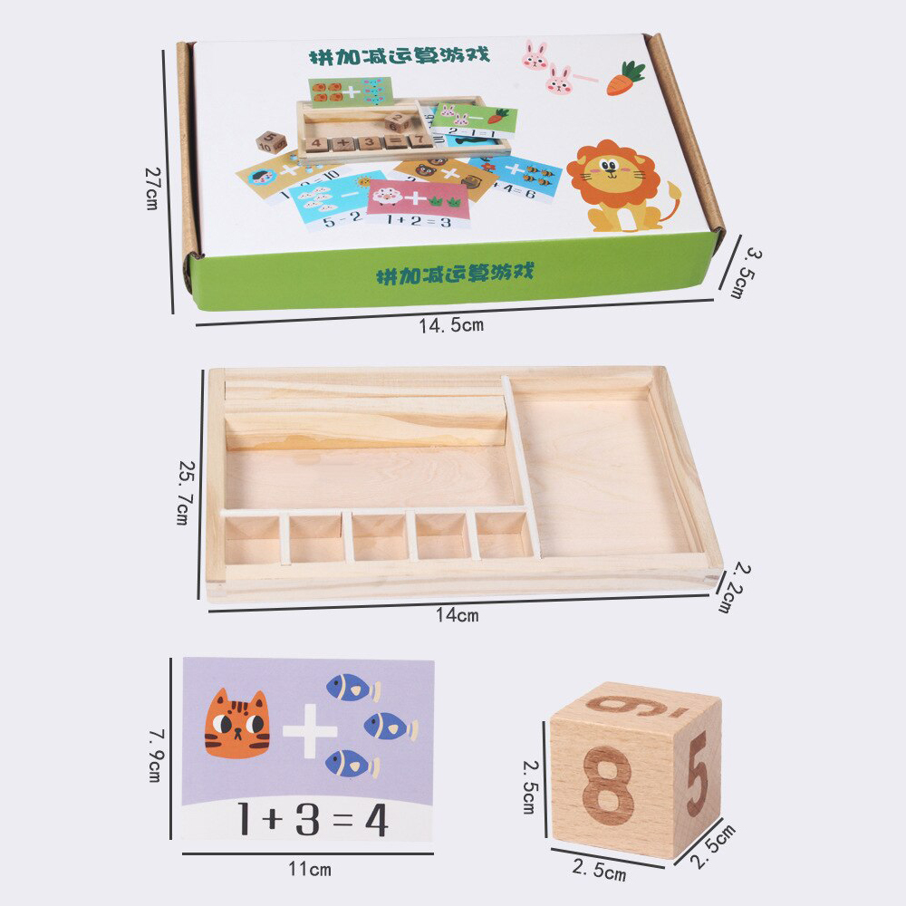 Digit Count Kid's Wooden building blocks Puzzle Toy for Toddlers Early Learning Child Toy-Jessemade AU