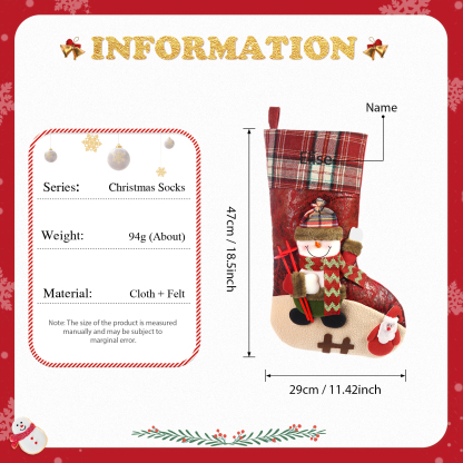 Personalised Christmas Stockings Ornaments Custom 1 Name Christmas Socks Gift for Family Friends-Jessemade AU