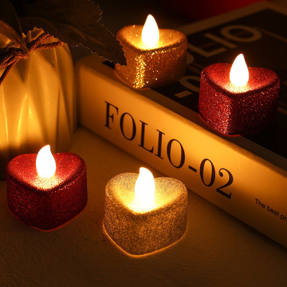 Electronic Candle Heart-Shaped Night Light LED Romantic Decorations-Jessemade AU