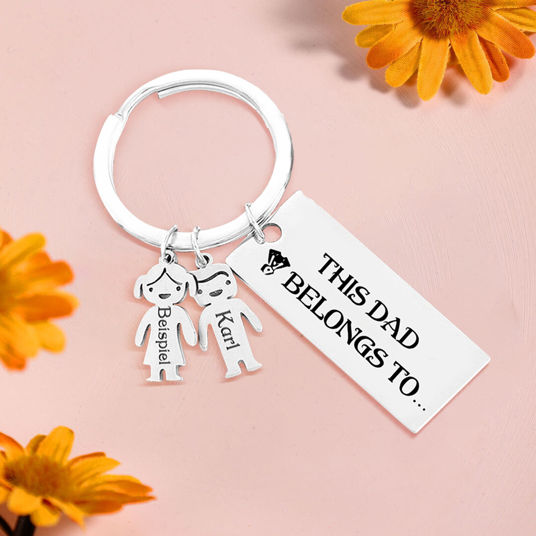 2 Names-Personalised 2 Children's Name Keychain Gift for Mum Dad-Jessemade AU