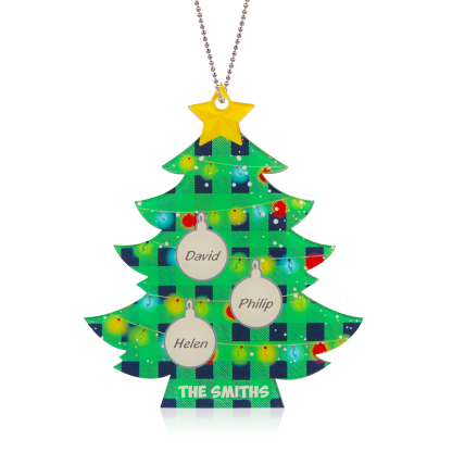 3 Names - Personalised Acrylic Christmas Tree Ornaments Customised Text & Name Xmas Pendant Gifts for Family Friends-Jessemade AU