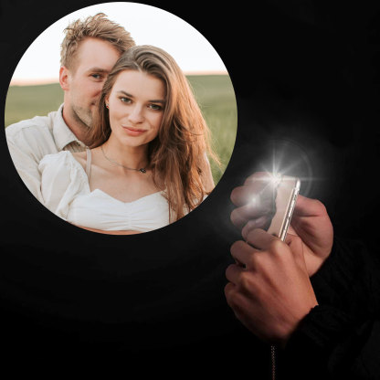 Personalised Photo Projection Bracelet Set Custom 2 Letters Magnetic Bracelet Matching Gifts for Couples-Jessemade AU